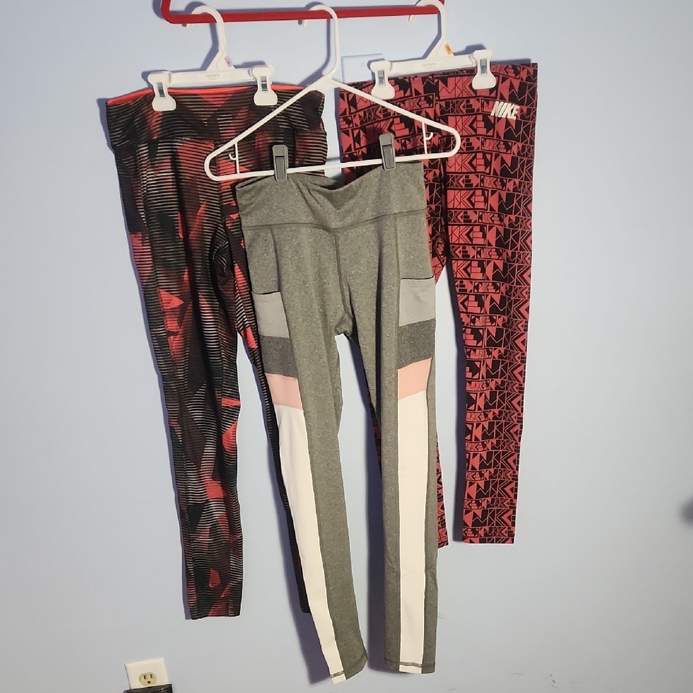 Set Of 3 Workout Leggings, Sz MED